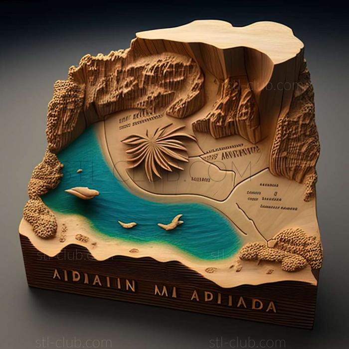 3D model Adamstown Pitcairn Islands (STL)